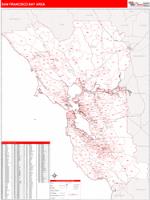 Bay Area Wall Map Zip Code